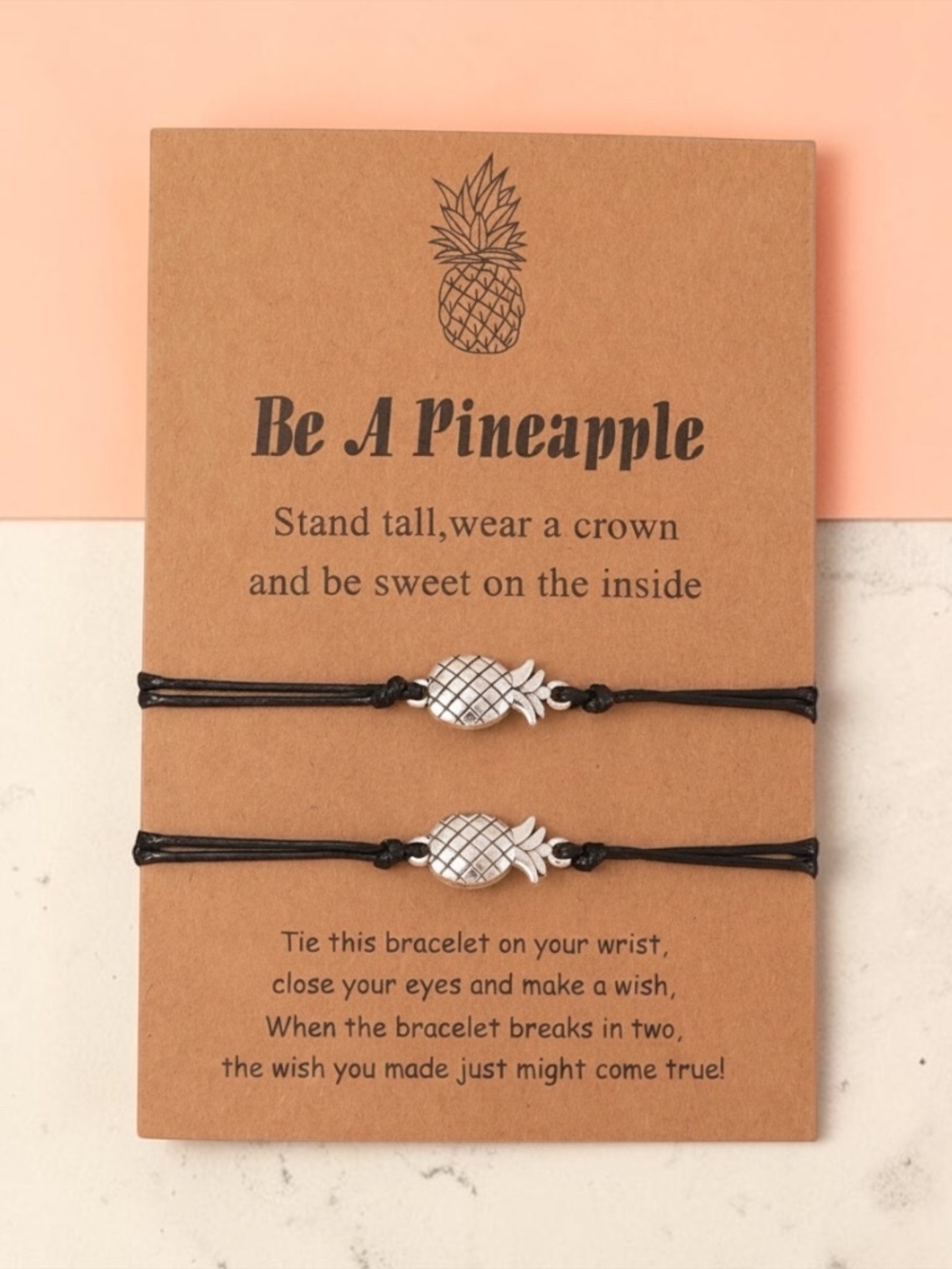 NWT Pineapple Wish Bracelet Set of 2 - Symbol of Friendship & Warmth (NWT)